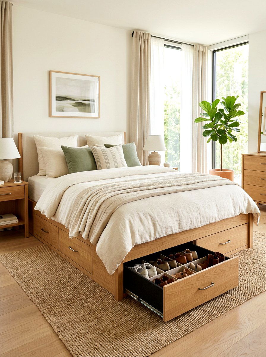 Under Bed Shoe Storage - 30 hidden shoe cabinet ideas