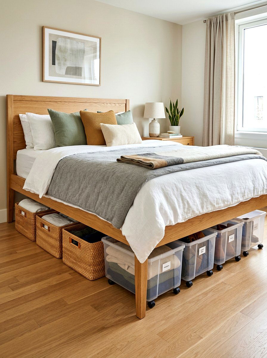 Under Bed Storage - 30 collected apartment decor ideas
