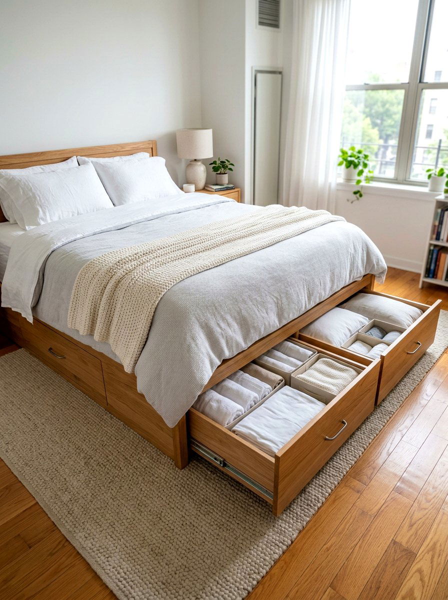 Under Bed Storage - 30 studio apartment ideas