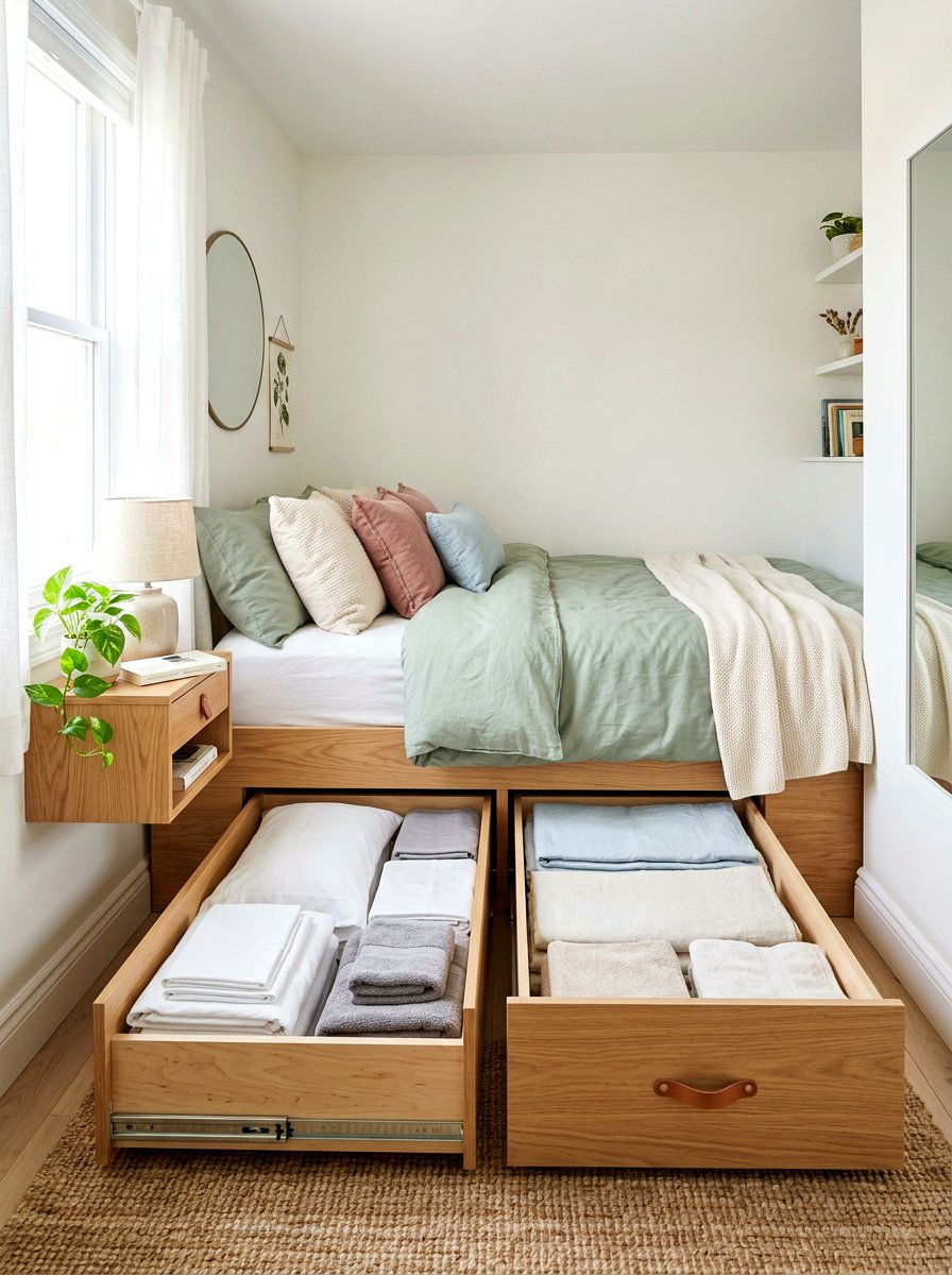 Under Bed Storage - 30 tiny apartment decor ideas