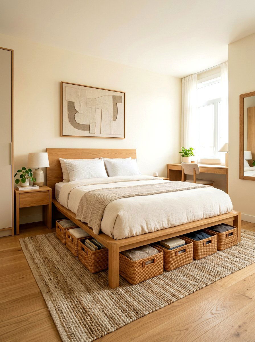 Under Bed Storage Bedroom - 30 renter friendly bedroom ideas