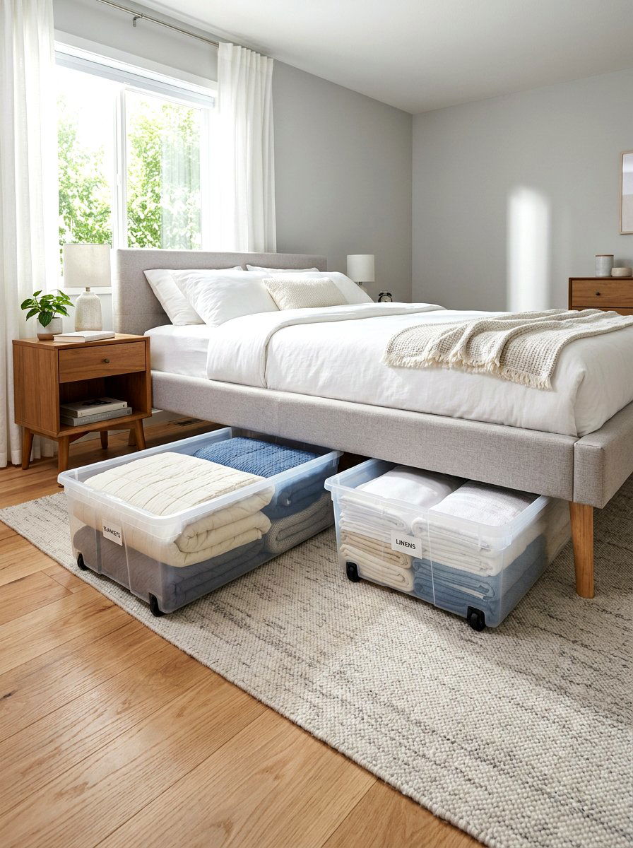 Under Bed Storage Bins - 30 compact closet ideas