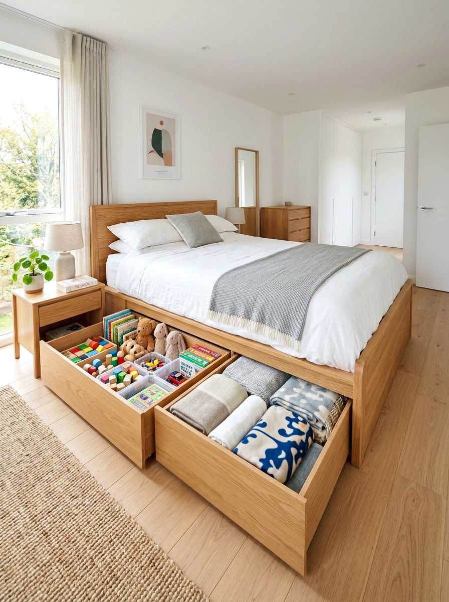 Under Bed Storage Drawers - 30 creative kids room ideas