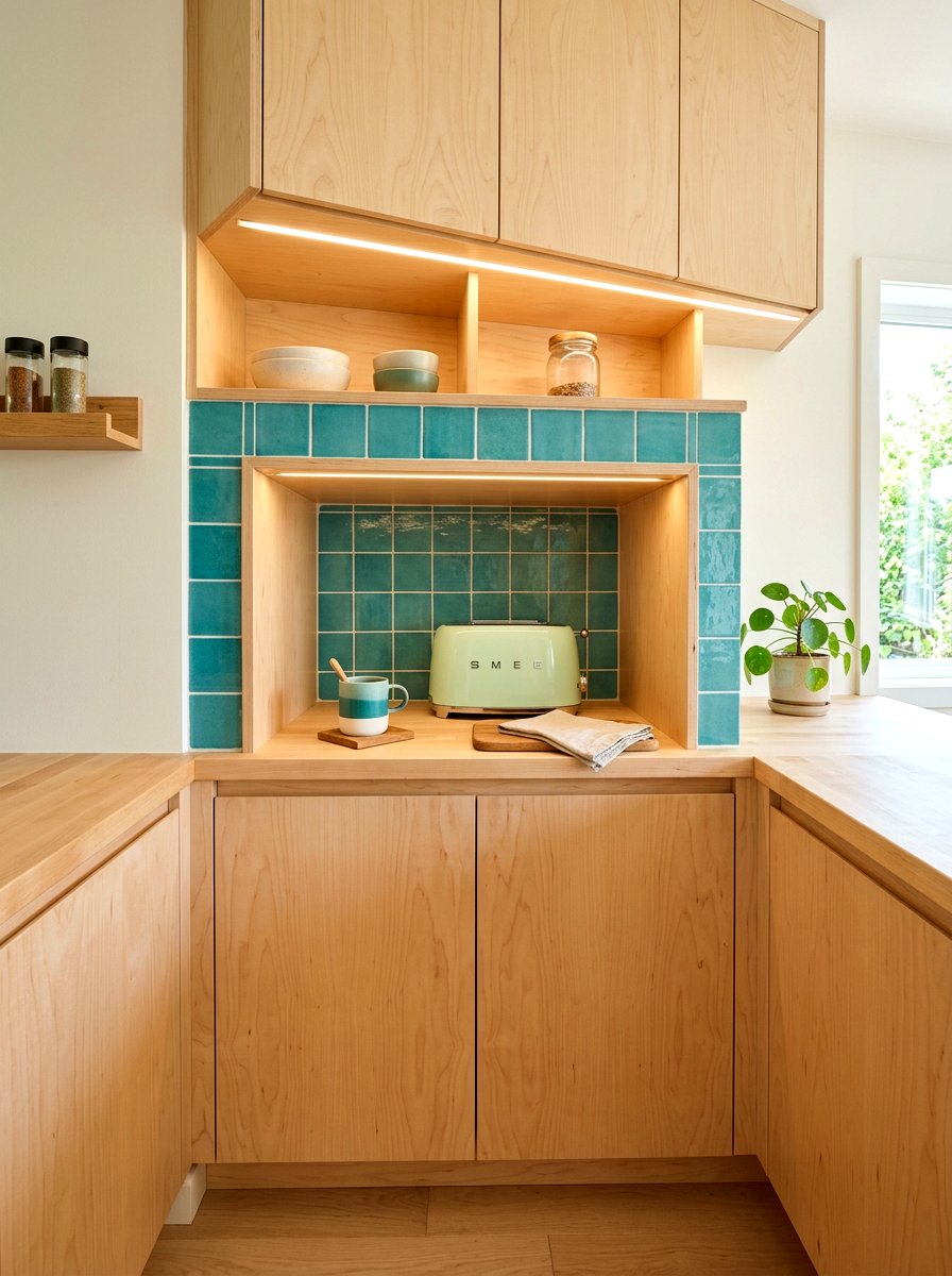 Under Cabinet Appliance Nook - 30 hidden toaster garage ideas