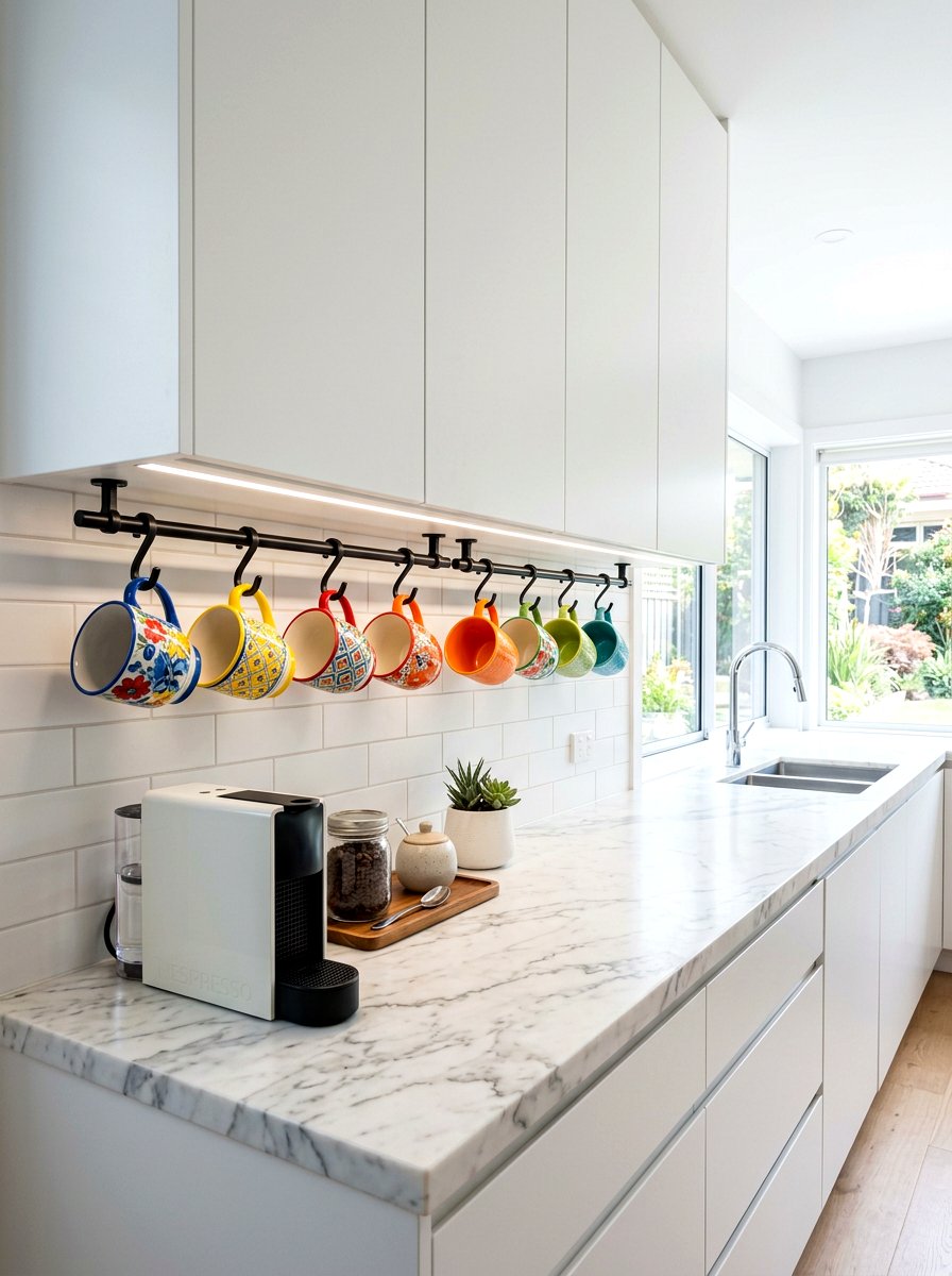 Under Cabinet Coffee Mug Hook - 30 coffee mug organizer ideas