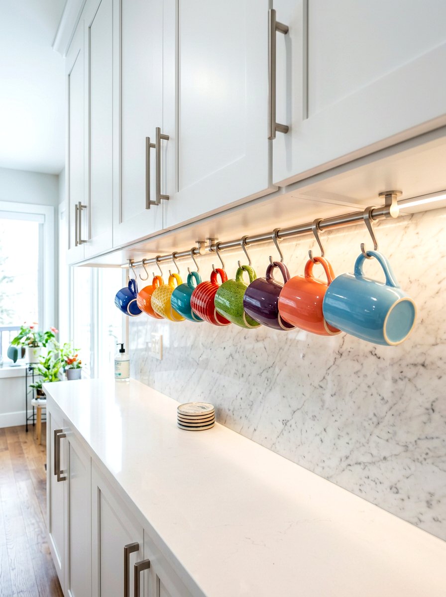 Under Cabinet Hook - 30 micro kitchen storage ideas