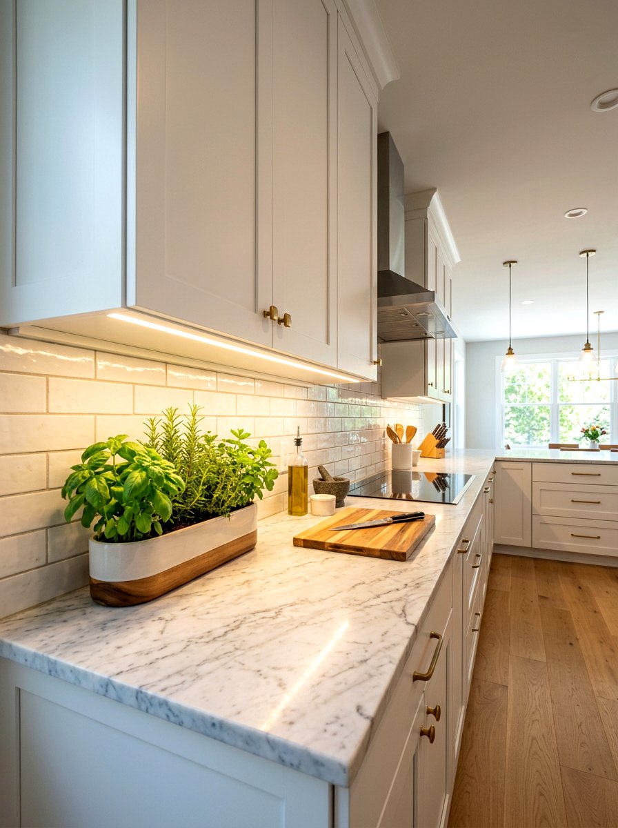 Under Cabinet LED Lighting - 30 indoor herb garden ideas