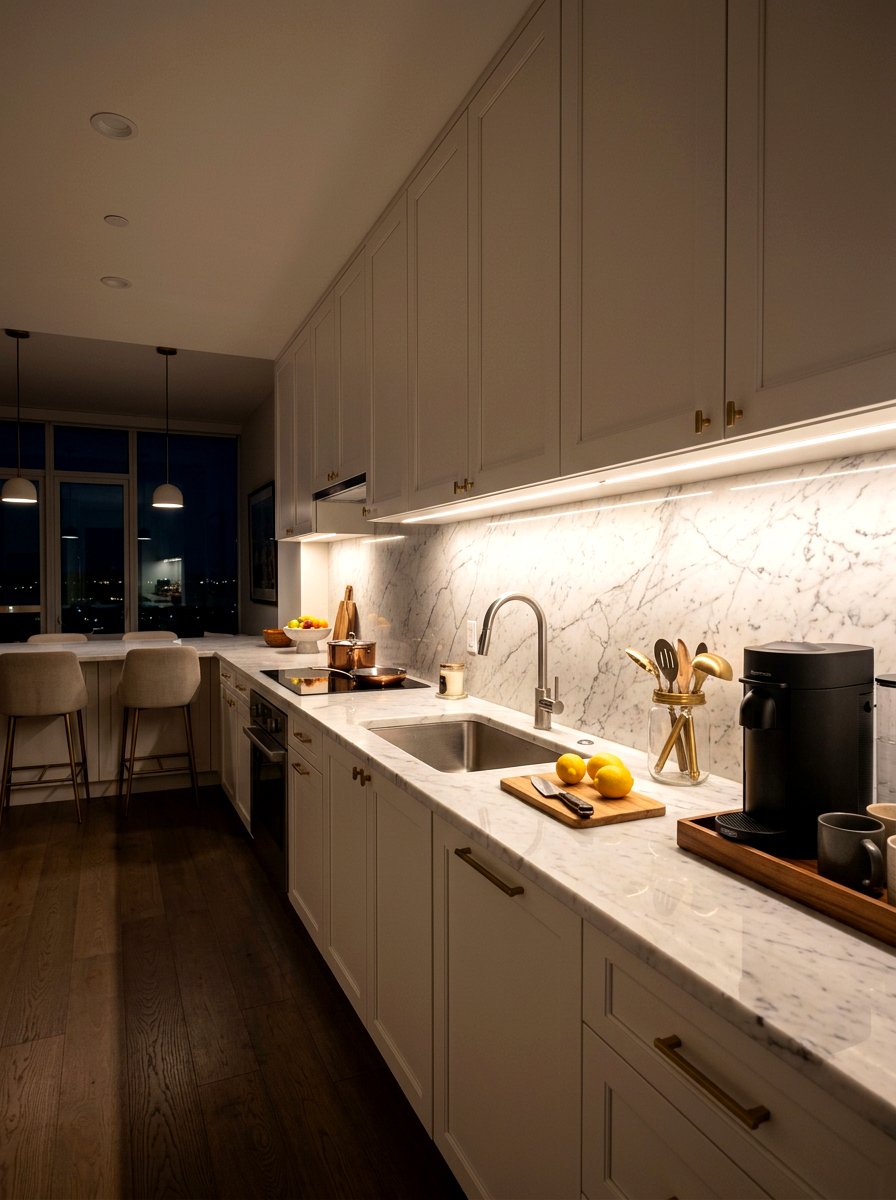 Under Cabinet Lighting - 30 social media kitchen ideas