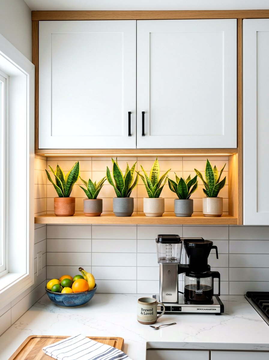Under Cabinet Plant Shelf - 30 kitchen plant shelf ideas
