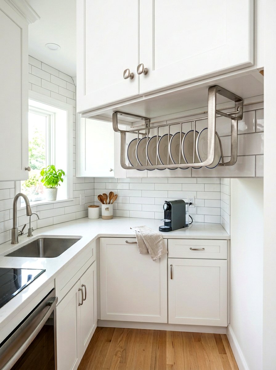 Under Cabinet Plate Hanger - 30 plate display kitchen ideas