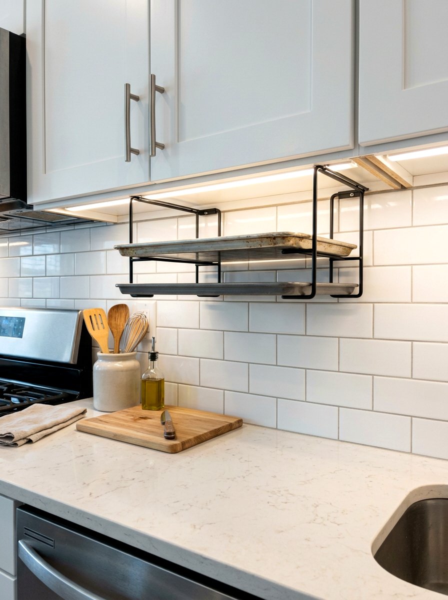 Under Cabinet Rack - 30 baking sheet storage ideas