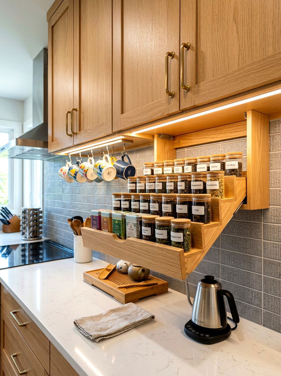 Under Cabinet Tea - 30 tea station ideas