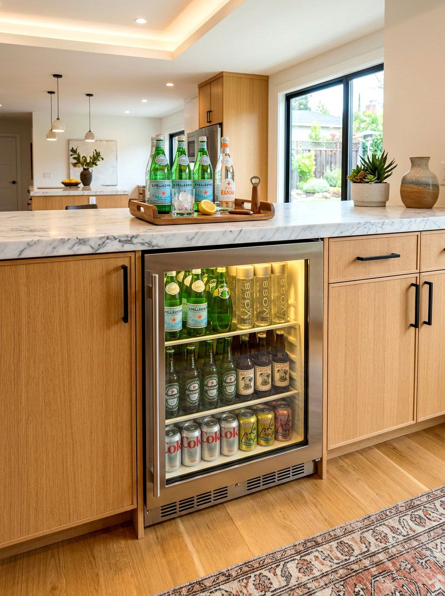 Under Counter Beverage Fridge - 30 kitchen beverage center ideas
