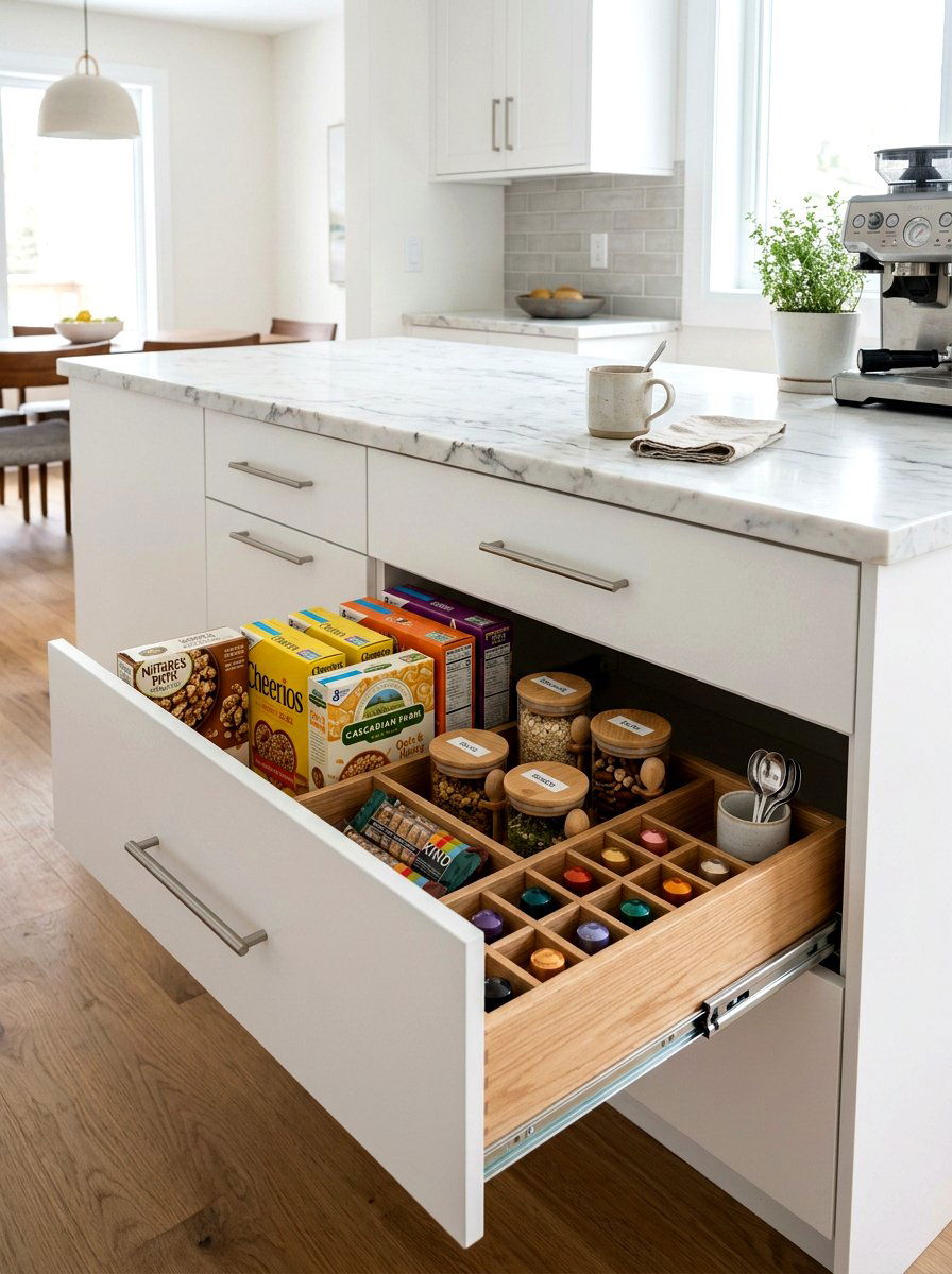 Under Counter Breakfast Drawer - 30 built in breakfast station ideas