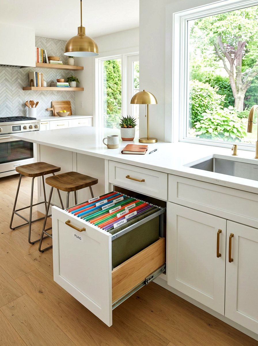 Under Counter Paper Filing System - 30 file drawer kitchen ideas