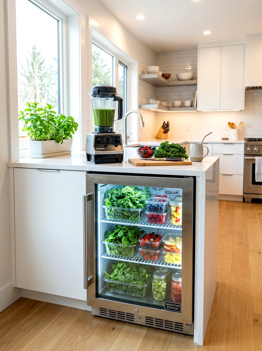 Under Counter Refrigerator - 30 smoothie station kitchen ideas