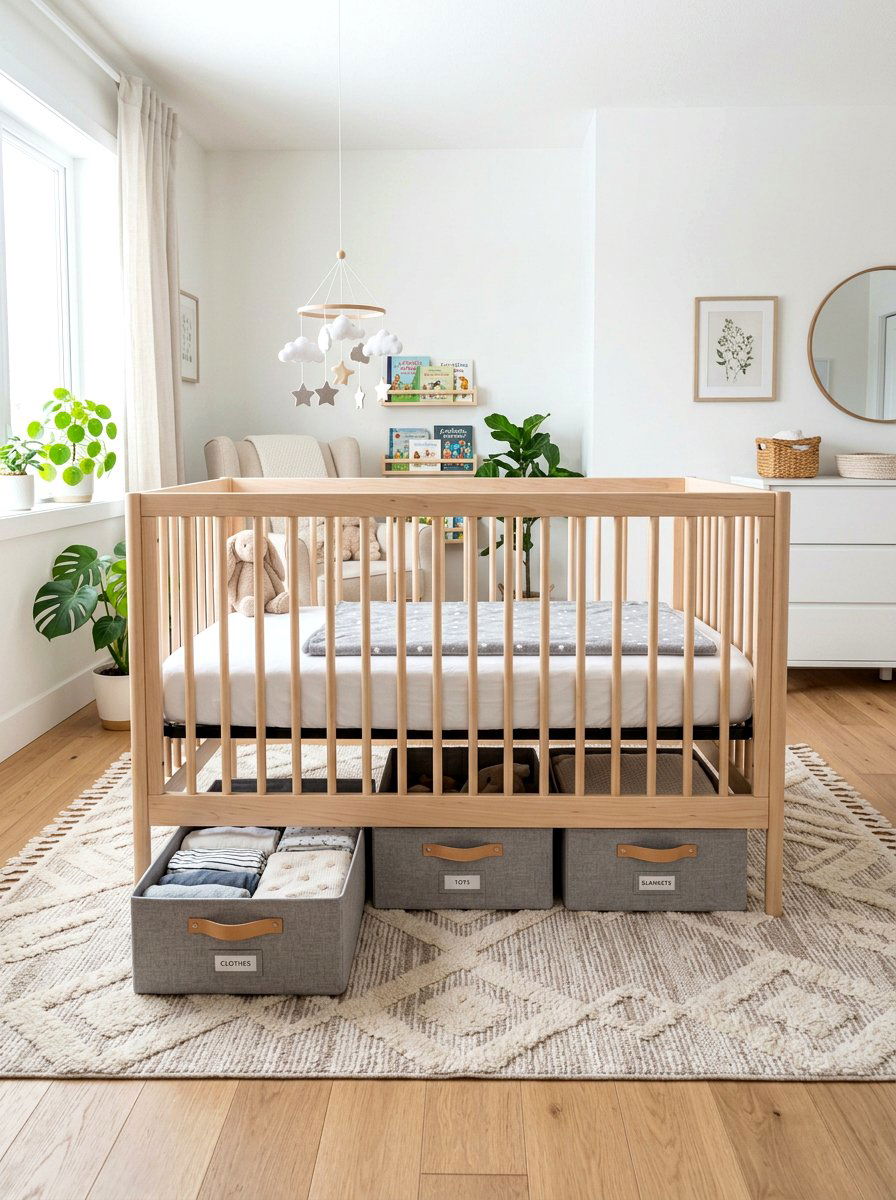 Under Crib Storage - 30 nursery storage ideas