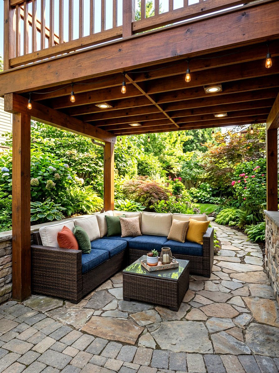 Under Deck Corner Seating Area - 30 deck corner seating ideas