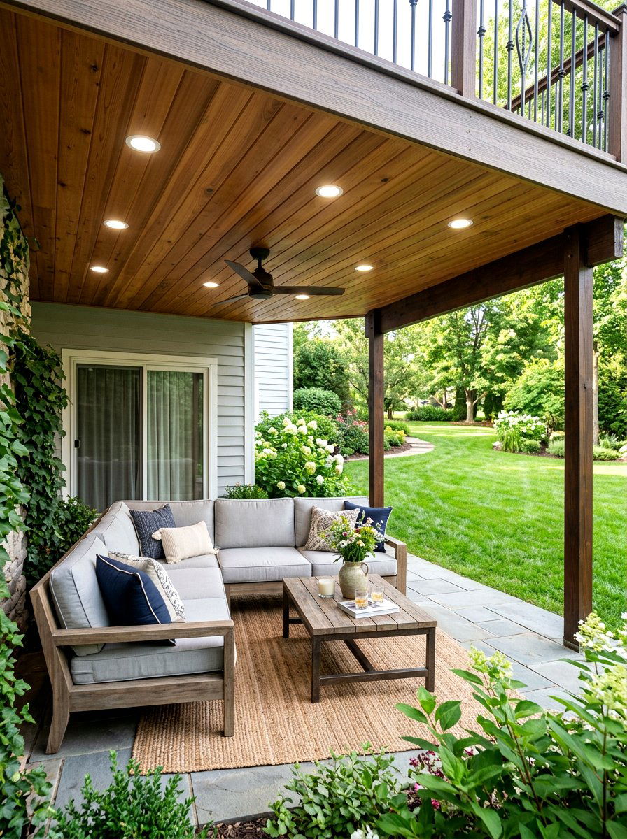 Under Deck Living Area - 30 all weather patio ideas