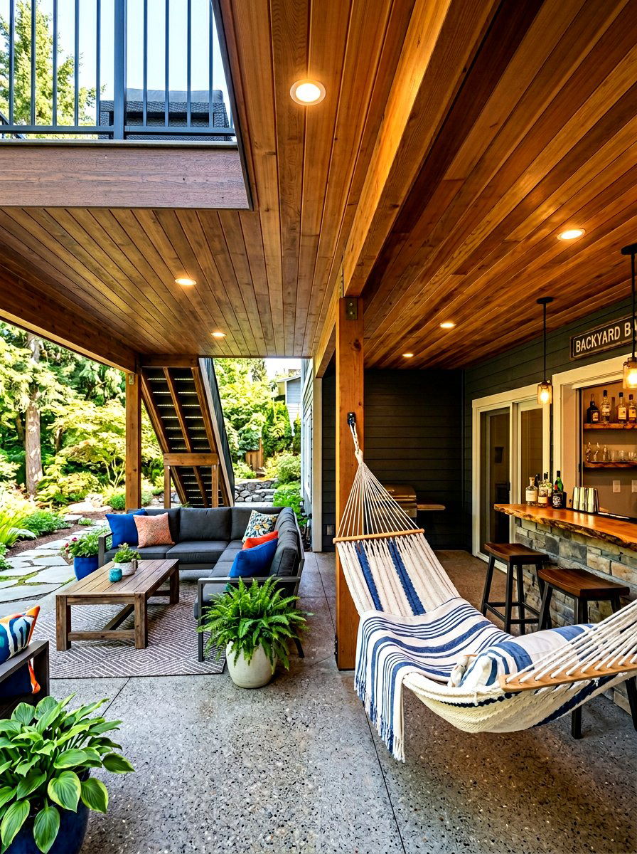 Under Deck Patio - 30 rustic deck ideas