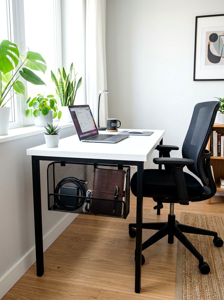 Under Desk Storage - 30 office supply storage ideas