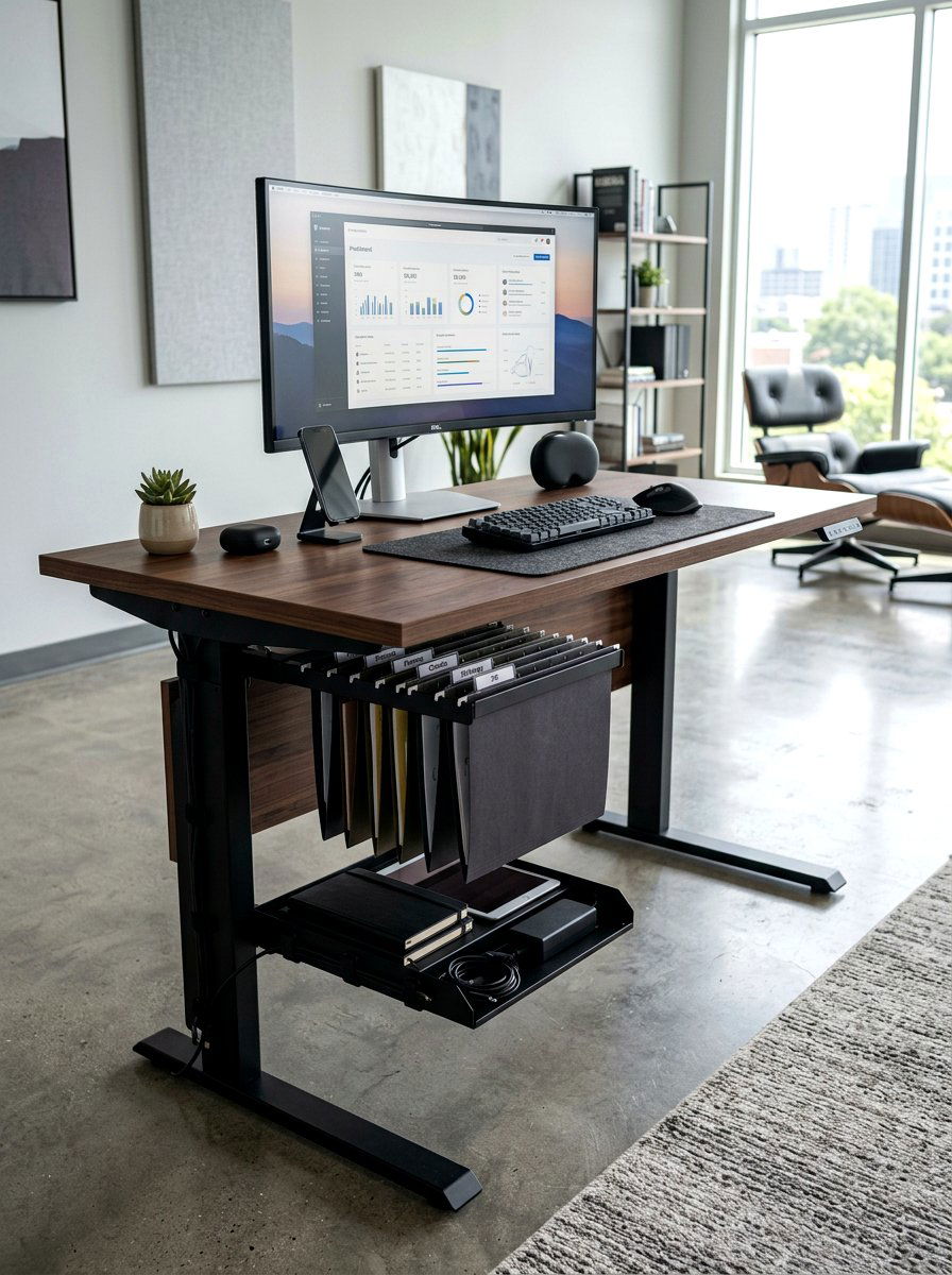 Under Desk Trays - 30 file cabinet alternatives ideas