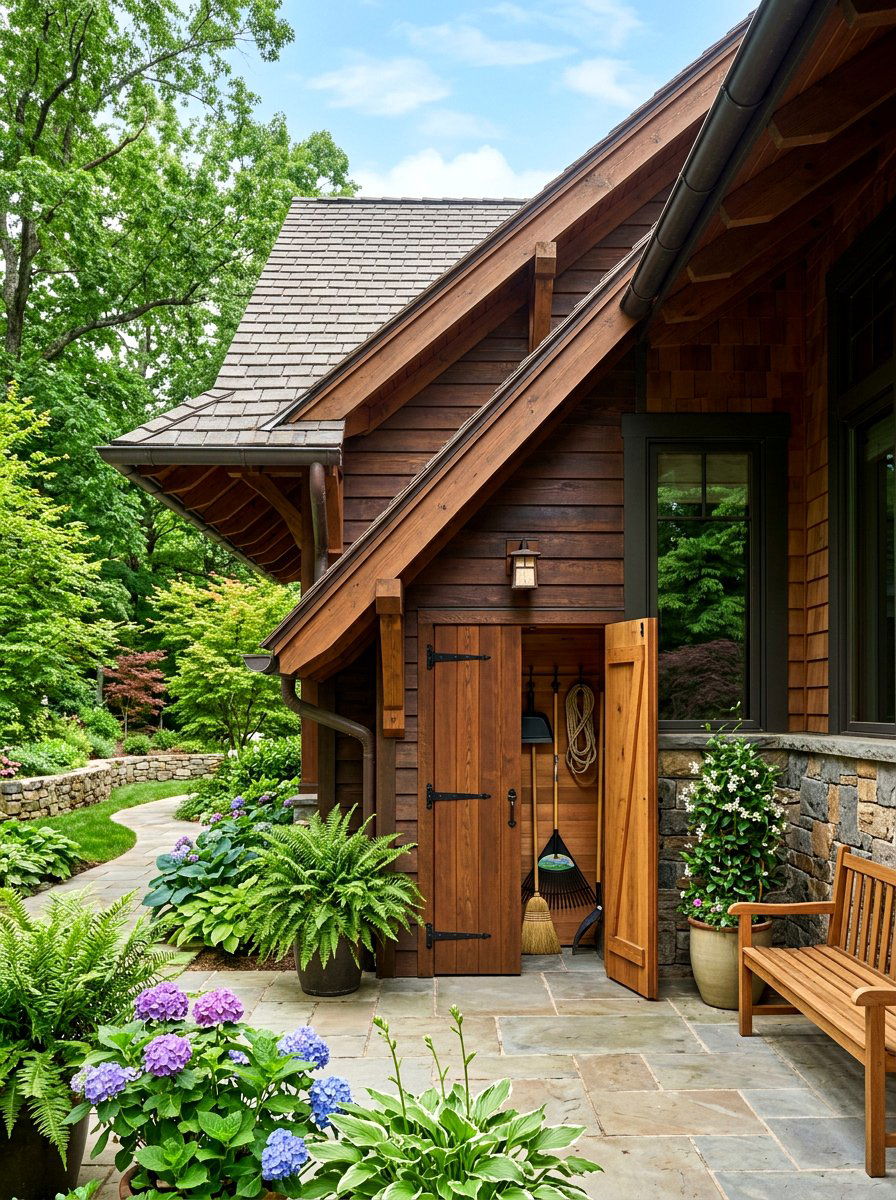 Under Eave Broom Shed - 30 outdoor broom closet ideas