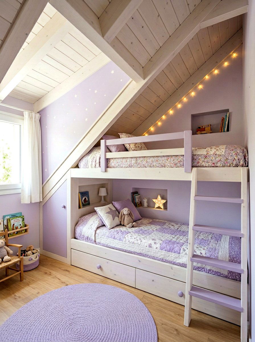 Under Eave Bunk Bed - 30 attic bunk room ideas