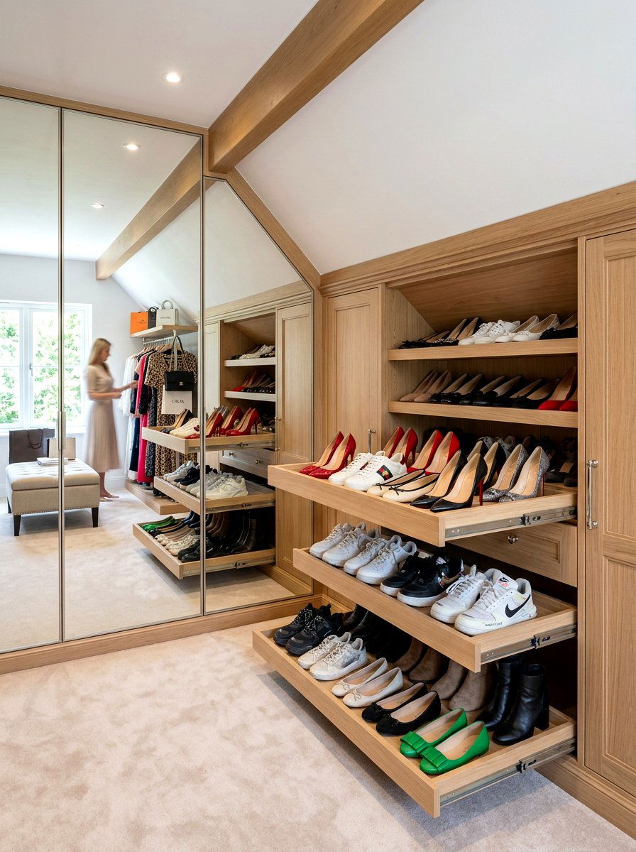 Under Eaves Shoe Racks - 30 eaves storage ideas