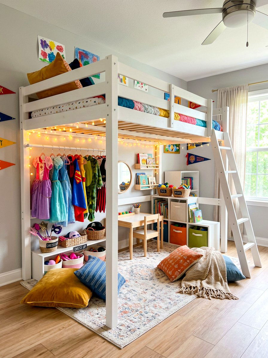 Under Loft Bed Station - 30 dress up station ideas