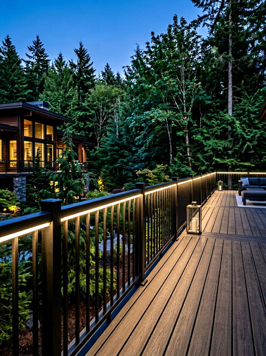 Under Railing LED - 30 cozy outdoor lighting ideas
