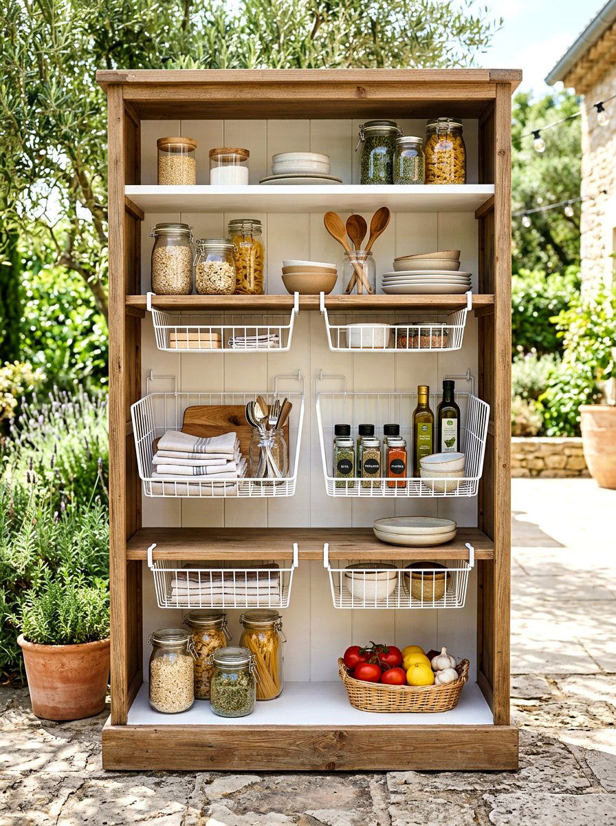 Under Shelf Basket - 30 refill station pantry ideas