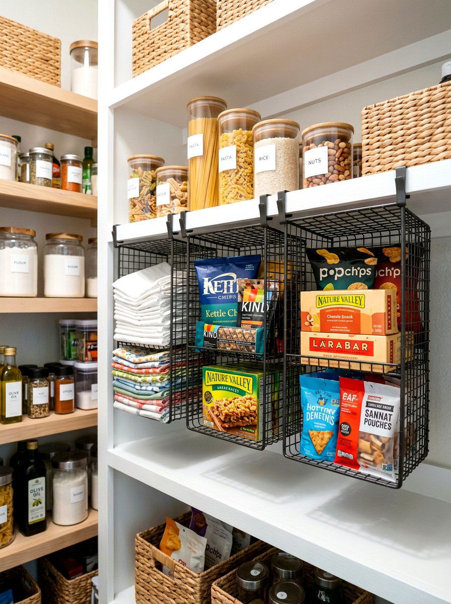 Under Shelf Pantry Baskets - 30 butler pantry storage ideas