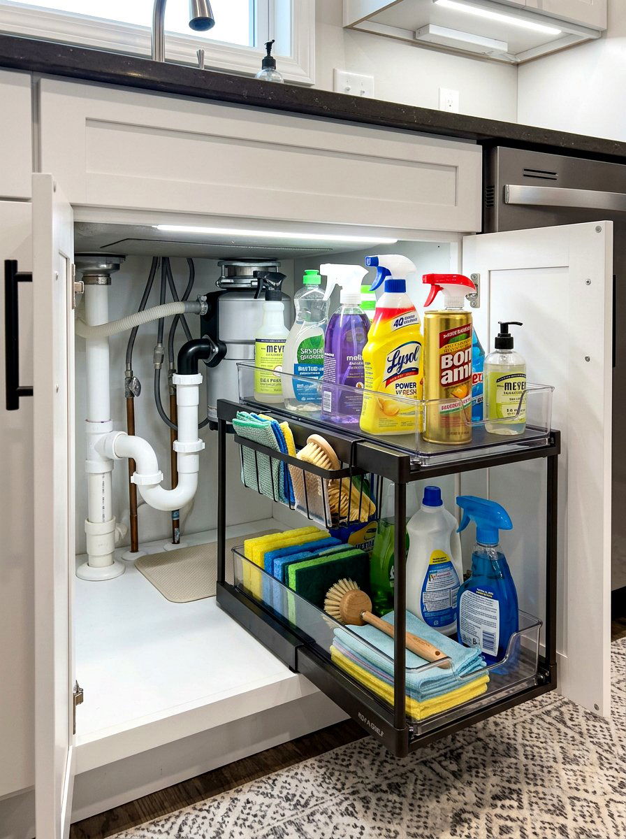 Under Sink Organizer - 30 kitchen organization ideas