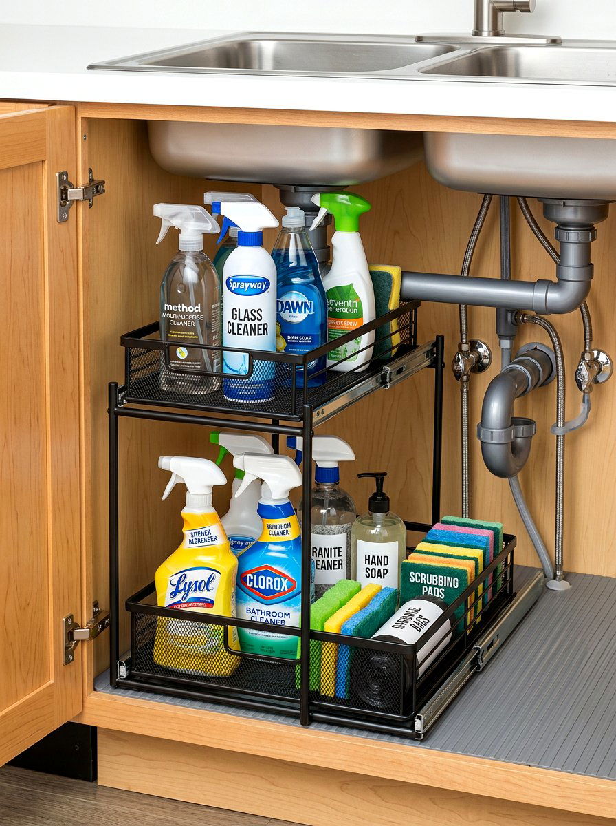 Under Sink Organizer - 30 kitchen storage ideas