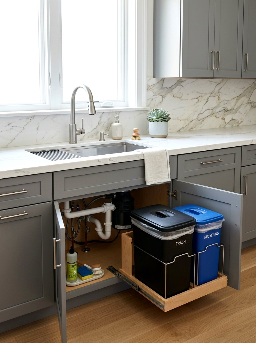 Under Sink Trash Can Pull Out - 30 kitchen trash pull out ideas