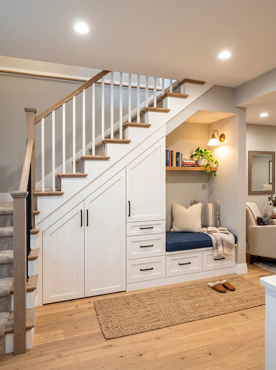 Under Stair Cabinets - 30 basement storage ideas