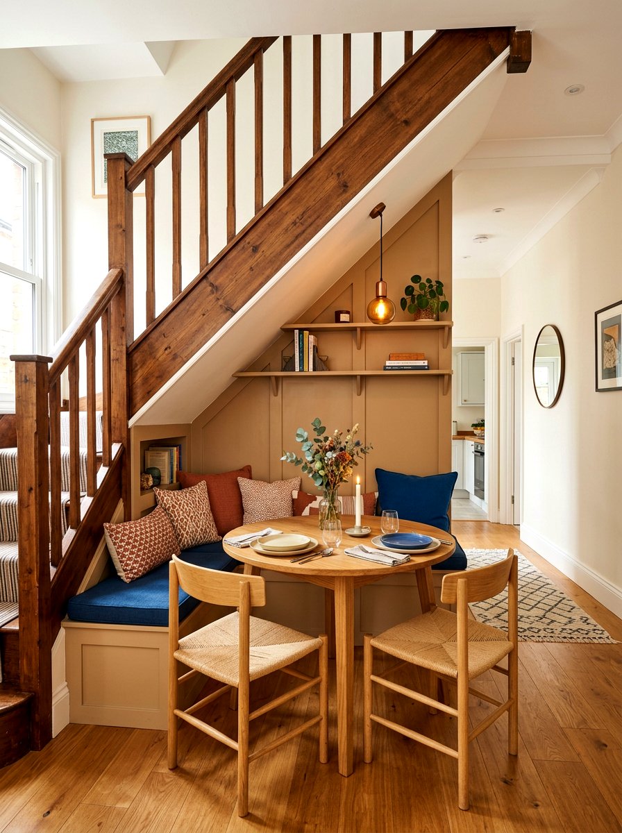 Under Stair Dining Nook - 30 compact apartment dining ideas