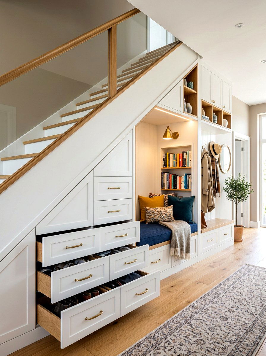 Under Stair Entryway Storage - 30 entryway storage ideas