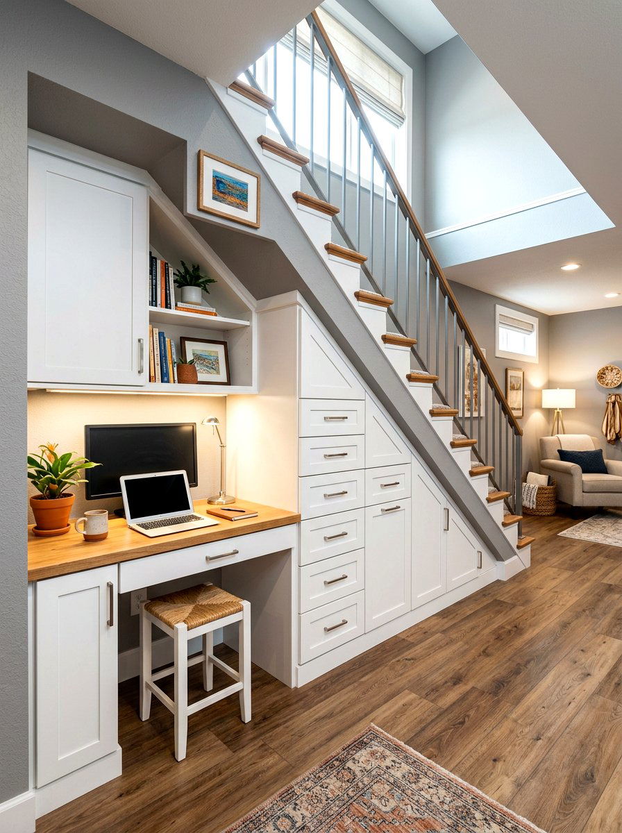 Under Stair Storage - 30 low ceiling basement ideas