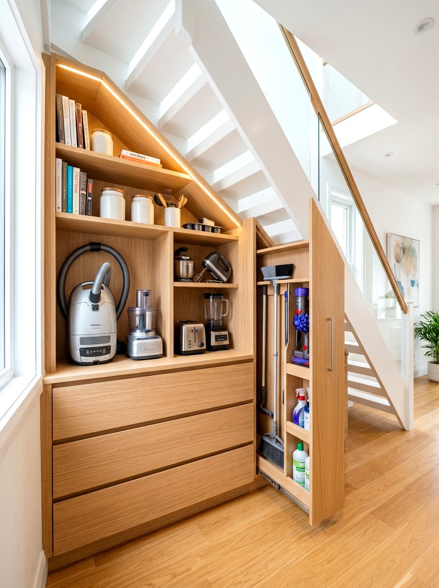 Under Stairs Appliance Storage - 30 appliance pantry ideas