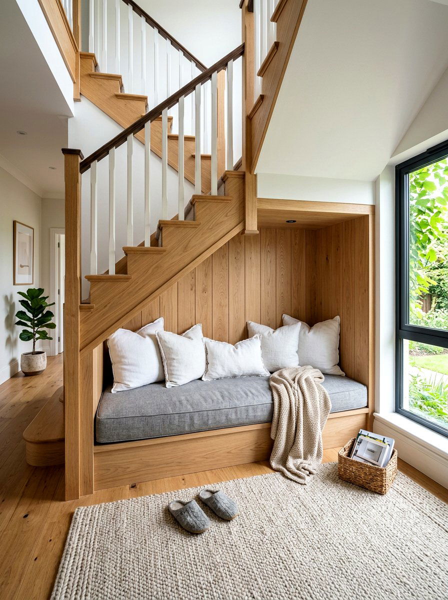 Under Stairs Bench Seating - 30 under stairs reading nook ideas