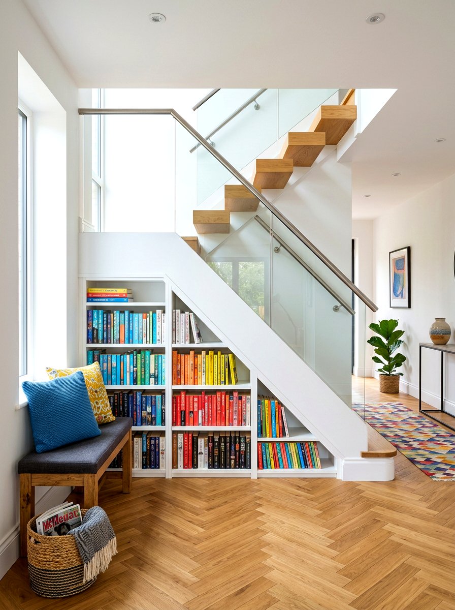 Under Stairs Book Storage - 30 built in bookshelf ideas