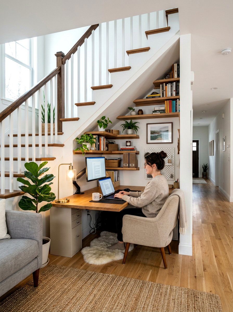 Under Stairs Cloffice Layout - 30 cloffice apartment ideas