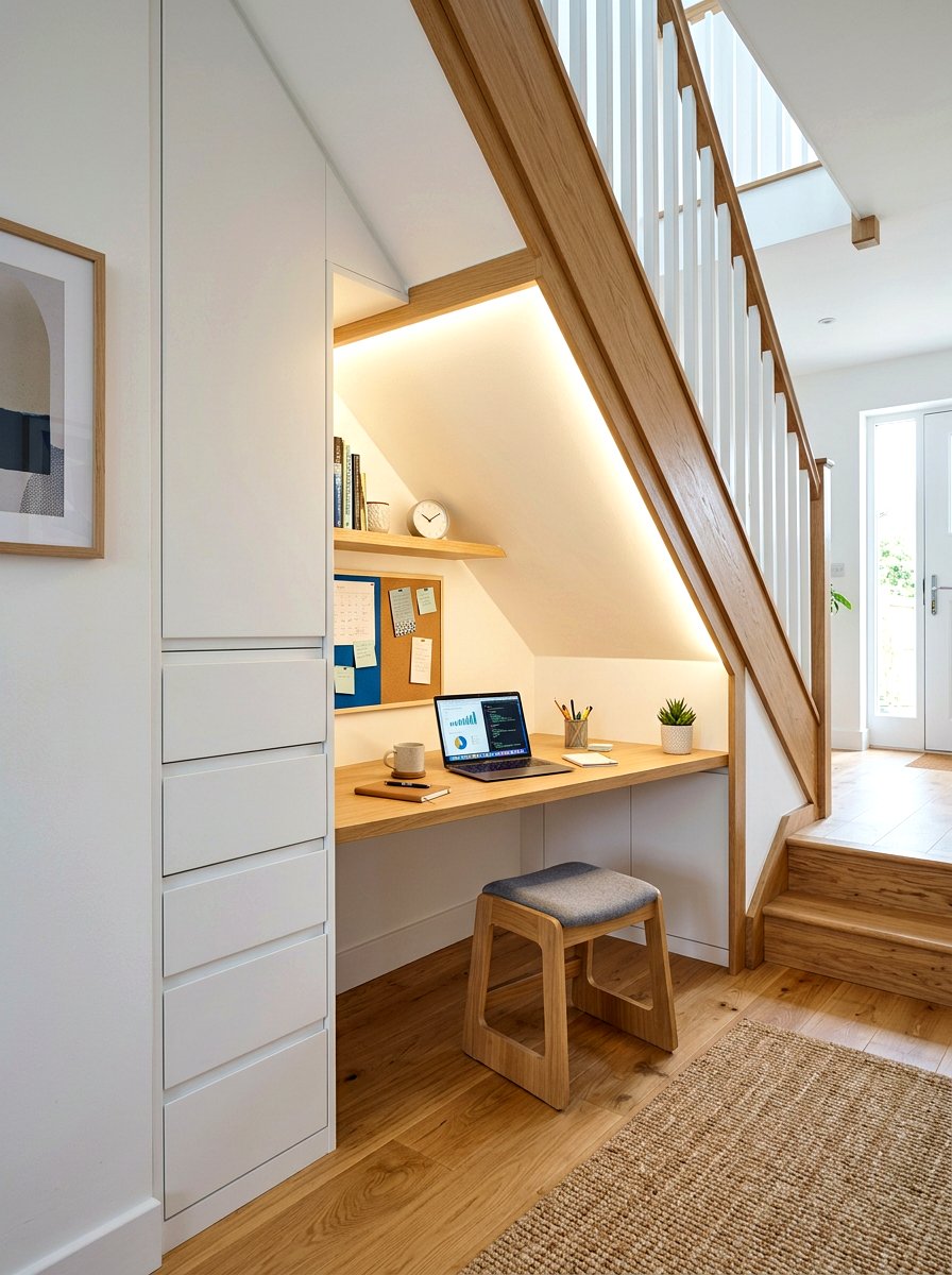 Under Stairs Closet Office - 30 cloffice ideas