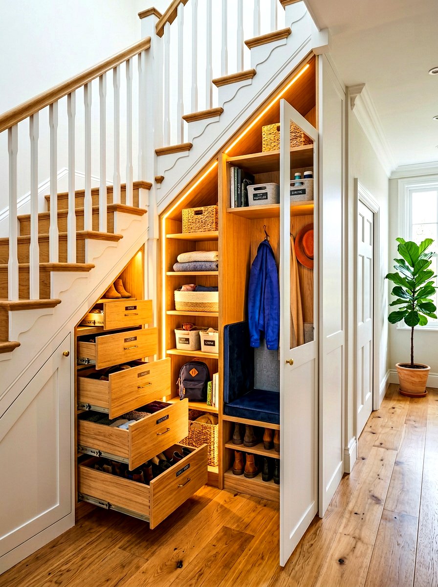 Under Stairs Closet - 30 drop zone ideas