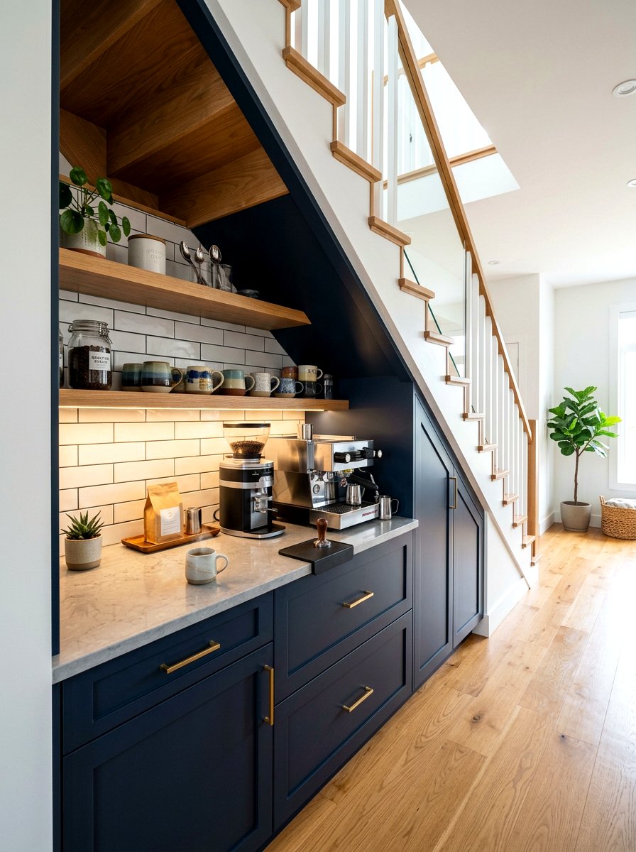 Under Stairs Coffee Station - 30 home cafe ideas