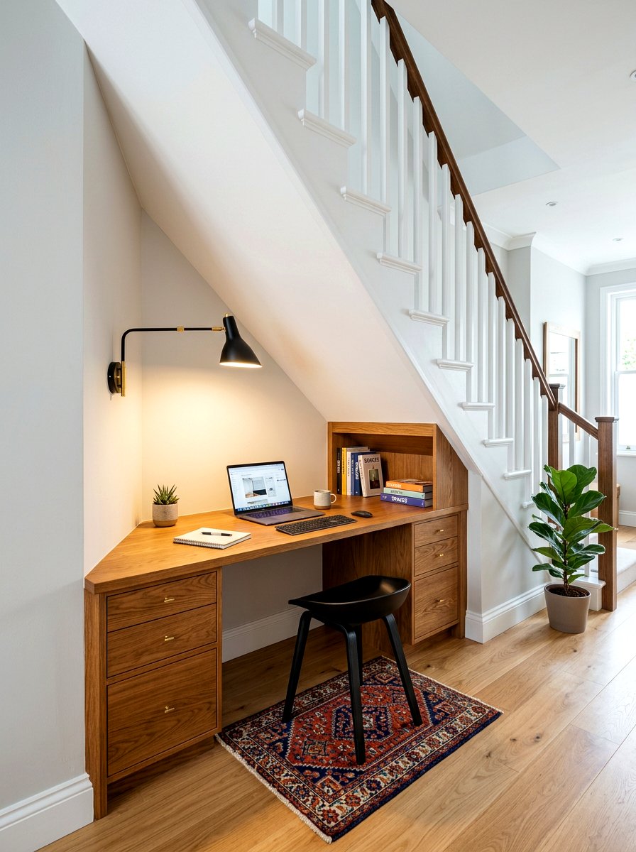 Under Stairs Desk - 30 home office ideas