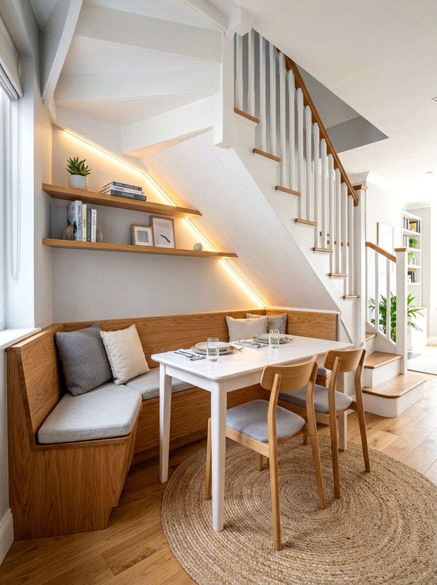 Under Stairs Dining Nook - 30 cozy breakfast corner ideas