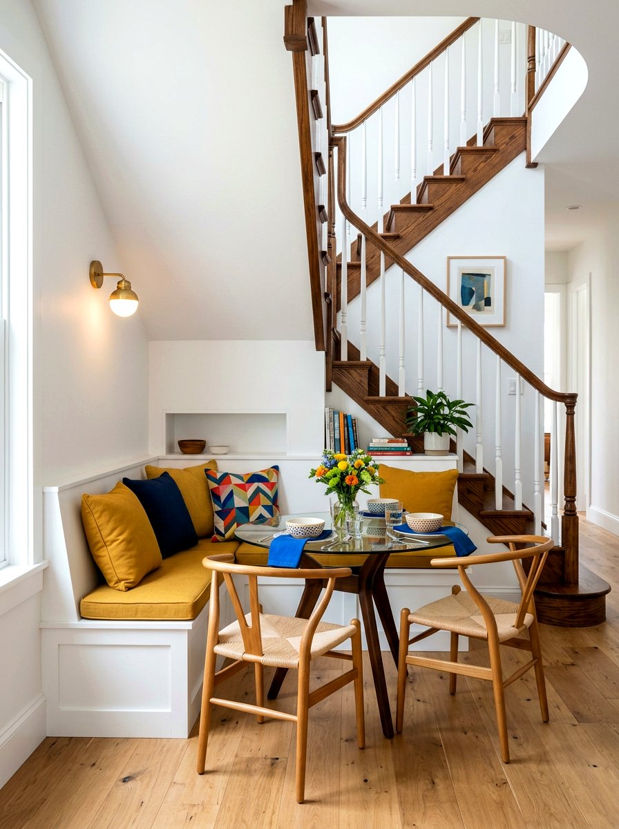 Under Stairs Dining - 30 tiny dining nook apartment ideas